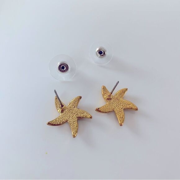 Liz Claiborne Rhinestone Starfish Earrings - Picture 3 of 3